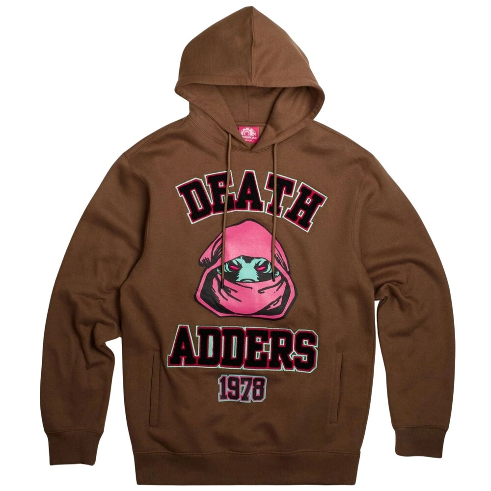 Mishka Death Adders 1978 Hoodie Men's Large Brown Graphic Print Embroidered
